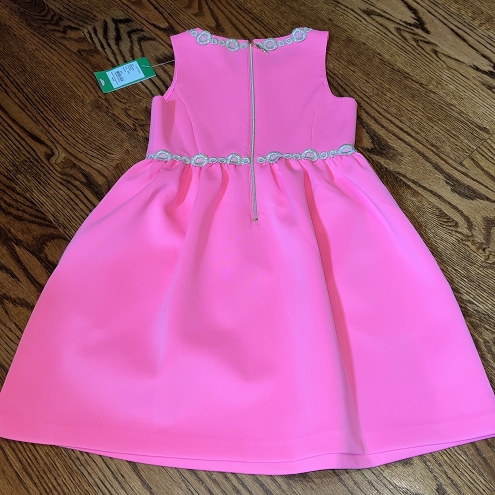Lilly Pulitzer Girls Baylee Fit & Flare Dress in Pink Sunset Size X-Large NWT - Picture 6 of 8